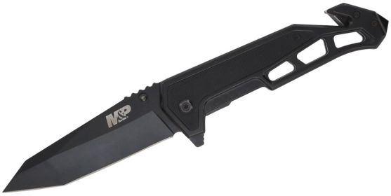 M&P Border Guard Assisted Flipper Knife 3.99" Black Tanto Blade