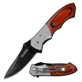 TAC-FORCE - SPRING ASSISTED KNIFE Wood Handle