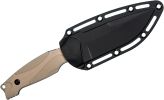 Smith & Wesson M2.0 M&P Thin Fixed Blade Knife 4.125" Black Combo Blade, FDE Rubber Overmold Handles, Polymer Sheath