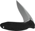 Kershaw 1620 Ken Onion Scallion Assisted Flipper Knife 2.25" Bead Blast Plain Blade, Black GFN Handle