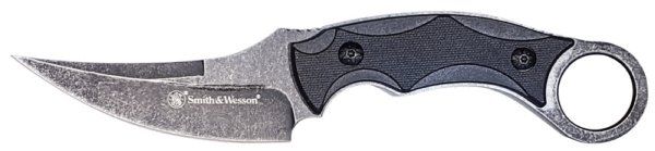 S&W - S&W Fixed Blade Karambit- Stone Washed 8Cr13MoV Steel- Nylon Fib
