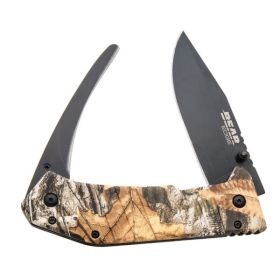 Bear & Son 5 In. Double Blade Gut And Skinner Black Blade Realtree Edge