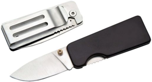 MONEY CLIP 2.5 in. BLACK WITH KNIFE