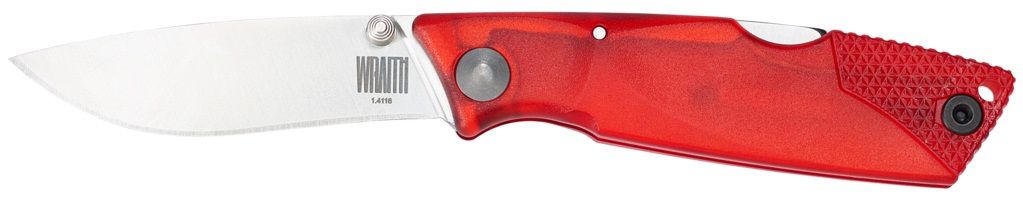 Ontario Wraith Ice Series Fire 2.6 in Plain Blade Red Polymer Handle