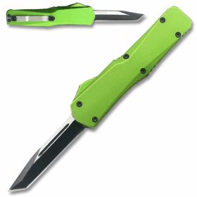 T944-GR - California Legal OTF Dual Action Knife (Green) Tanto Blade