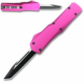 Dual Action OTF Knife (Pink) Tanto Blade