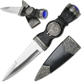 Black Sgian Dubh Knife Traditional Scottish Blade Dagger