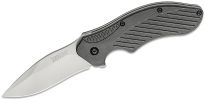 Kershaw 1605 Clash Assisted Flipper Knife 3" Bead Blast Plain Blade, Black Polyimide Handles
