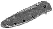 Kershaw 1660BLKW Ken Onion Leek Assisted Flipper Knife 3" Blackwash Plain Blade, Stainless Steel Handle