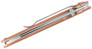 Kershaw 1660OR Ken Onion Leek Assisted Flipper Knife 3" Bead Blast Plain Blade, Orange Aluminum Handle