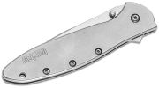 Kershaw 1660ST Ken Onion Leek Assisted Flipper Knife 3" Bead Blast Combo Blade, Stainless Steel Handle