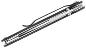 Kershaw 1660SWBLK Ken Onion Leek Assisted Flipper Knife 3" Stonewashed Plain Blade, Black Aluminum Handle