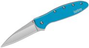 Kershaw 1660TEAL Ken Onion Leek Assisted Flipper Knife 3" Bead Blast Plain Blade, Teal Aluminum Handle