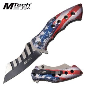 3.5 in Blade American Flag USA Stars Stripes Spring Assisted Knife