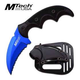 Mtech 5 in Blue Full Tang Serrated Combat Karambit Knife