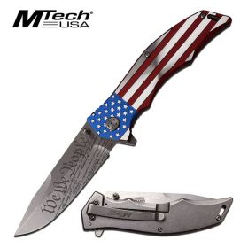 American Flag Patriot US Constitution, We the People Spring Assist Knife