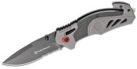 Smith & Wesson S.A. Red Accent 3.25 in Folding Knife, Black Serrated Blade