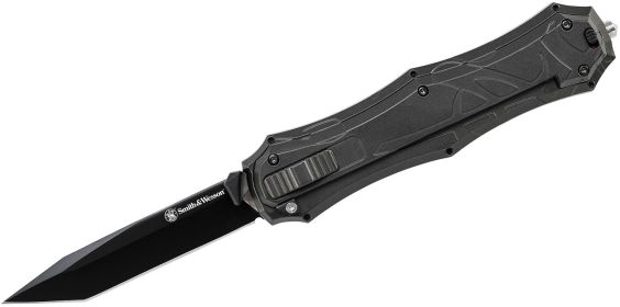 Smith & Wesson OTF Assist- Finger Actuator- Black Tanto Blade